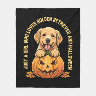 Just a Girl Who Loves Golden Retrievers Fleece Blanket