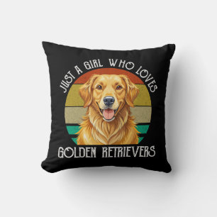 Just A Girl Who Loves Golden Retrievers Throw Pillow