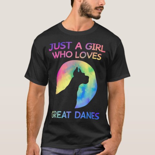 Just A Girl Who Loves Great Danes Funny Great Dane T_Shirt