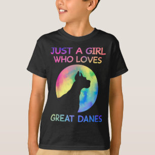 Just A Girl Who Loves Great Danes Funny Great Dane T-Shirt