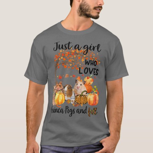 Just A Girl Who Loves Guinea Pig And Fall Thanksgi T_Shirt