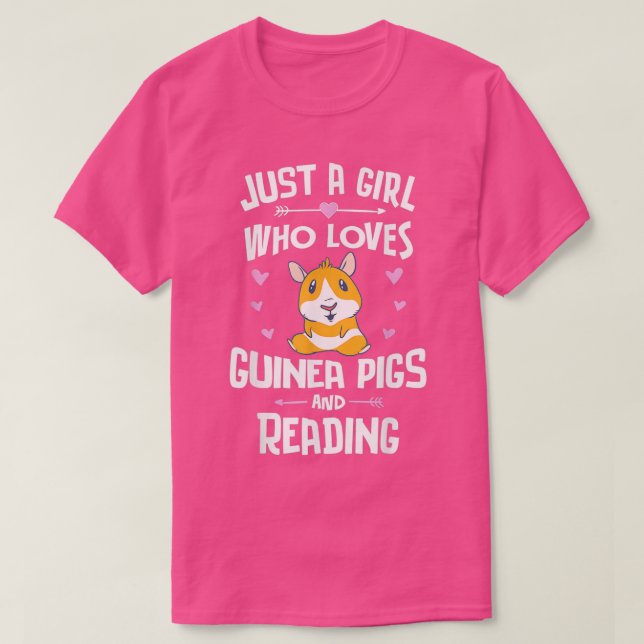 Just A Girl Who Loves Guinea Pigs And Reading  T-Shirt (Design Front)