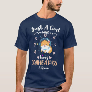 Just A Girl Who Loves Guinea Pigs And Space Premiu T-Shirt