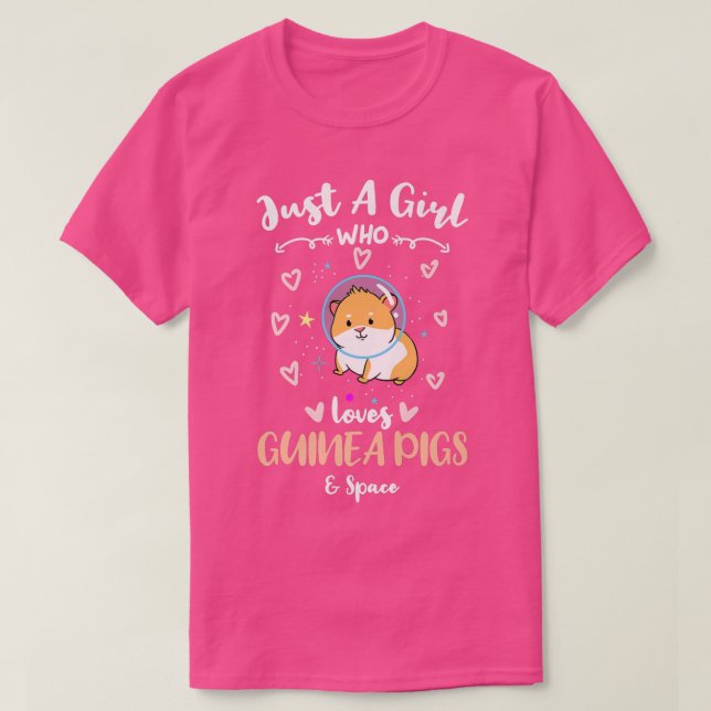 Just A Girl Who Loves Guinea Pigs And Space Premiu T-Shirt (Design Front)