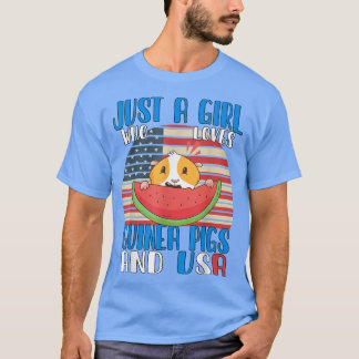 Just A Girl Who Loves Guinea Pigs And Usa 3500 T-Shirt