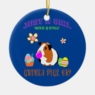 Just A Girl Who Loves Guinea Pigs Blowing Bubble Ceramic Ornament