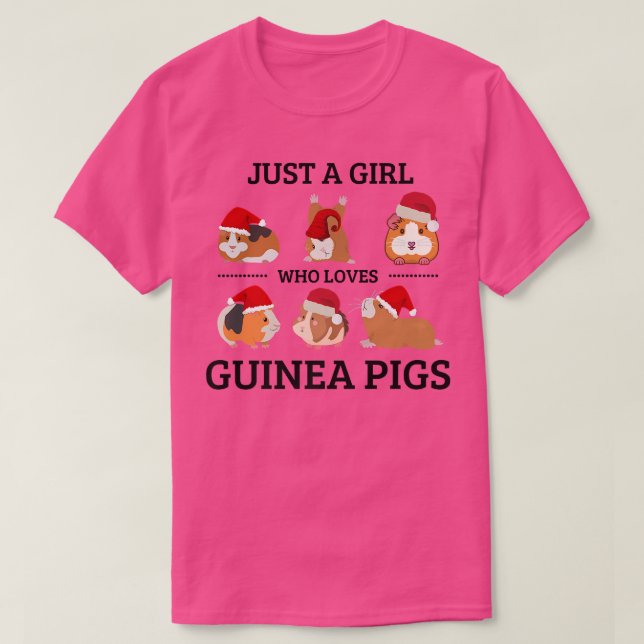 Just A Girl Who Loves Guinea Pigs Cute Guinea Pig  T-Shirt (Design Front)