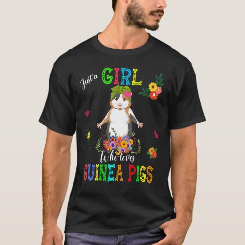 Just A Girl Who Loves Guinea Pigs Cute Rodent Head T_Shirt
