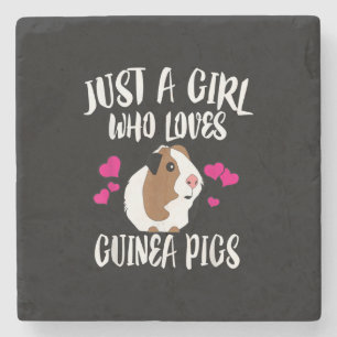 Just A Girl Who Loves Guinea Pigs Guinea Pig Gift Stone Coaster
