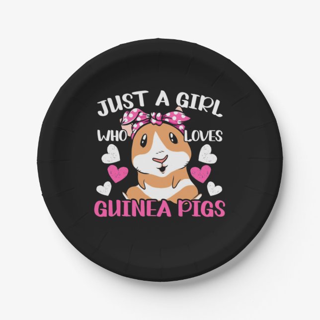 Just A Girl Who Loves Guinea Pigs Paper Plates (Front)