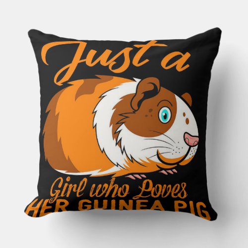 Just A Girl Who Loves Guinea Pigs Pet Lover Gift Throw Pillow