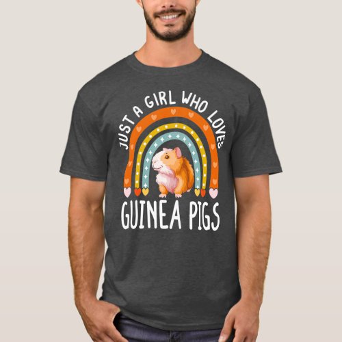 Just A Girl Who Loves Guinea Pigs Rainbow Cute Cav T_Shirt