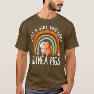 Just A Girl Who Loves Guinea Pigs Rainbow Cute Cav T-Shirt