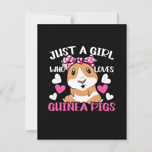 Just A Girl Who Loves Guinea Pigs Thank You Card (Front)