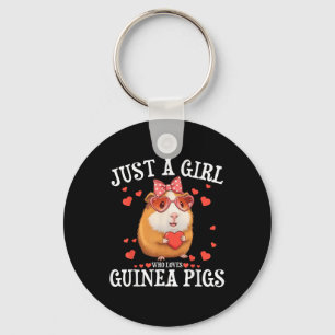 Just A Girl Who Loves Guinea Pigs Women Kids Cavy  Keychain