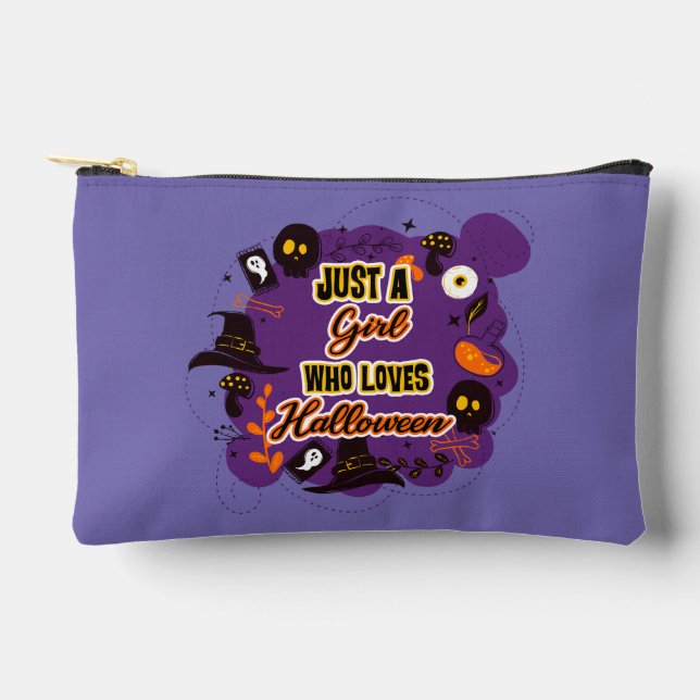 Just A Girl Who Loves Halloween Accessory Pouch (Front)