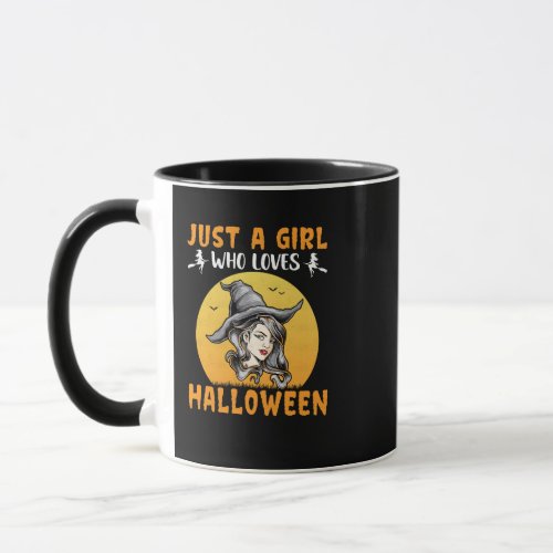 just a girl who loves halloween designs mug