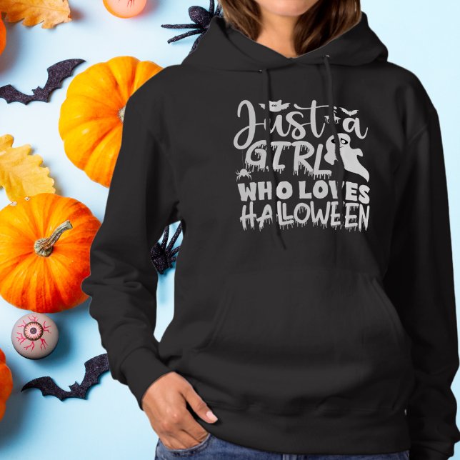 Just a Girl Who Loves Halloween Editable Color Hoodie (Creator Uploaded)