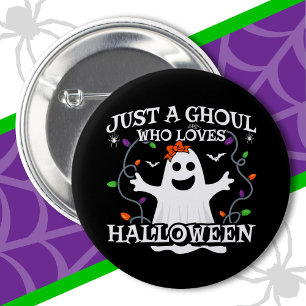 Just A Girl Who Loves Halloween Funny Halloween Button