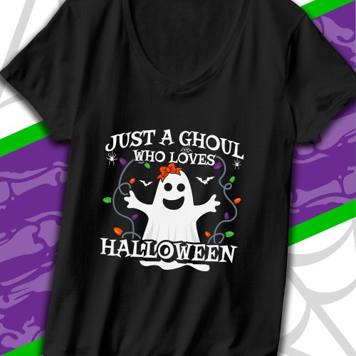 Just A Girl Who Loves Halloween Funny Halloween T_Shirt