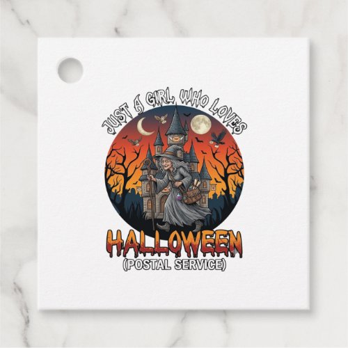 Just A Girl Who Loves Halloween Postal Service Wit Favor Tags