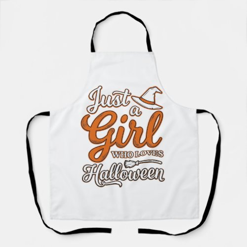 Just a Girl Who Loves Halloween Vector Design_1 Apron