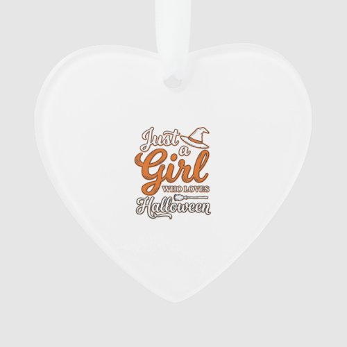 Just a Girl Who Loves Halloween Vector Design_1 Ornament