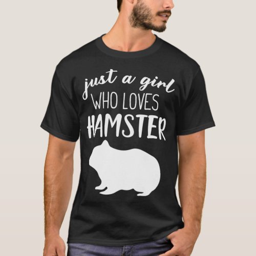 Just A Girl Who Loves Hamster Typography  T_Shirt