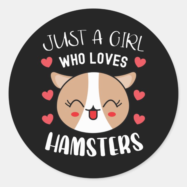 Just A Girl Who Loves Hamsters Cute Kawaii Hamster Classic Round Sticker (Front)