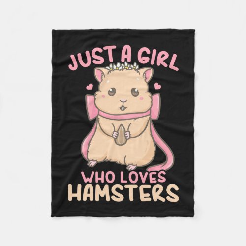 Just A Girl Who Loves Hamsters Fleece Blanket