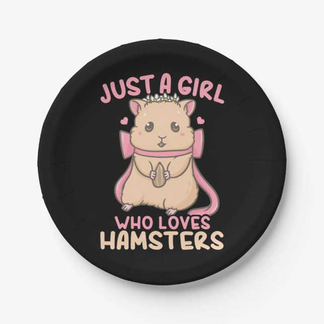 Just A Girl Who Loves Hamsters Paper Plates (Front)