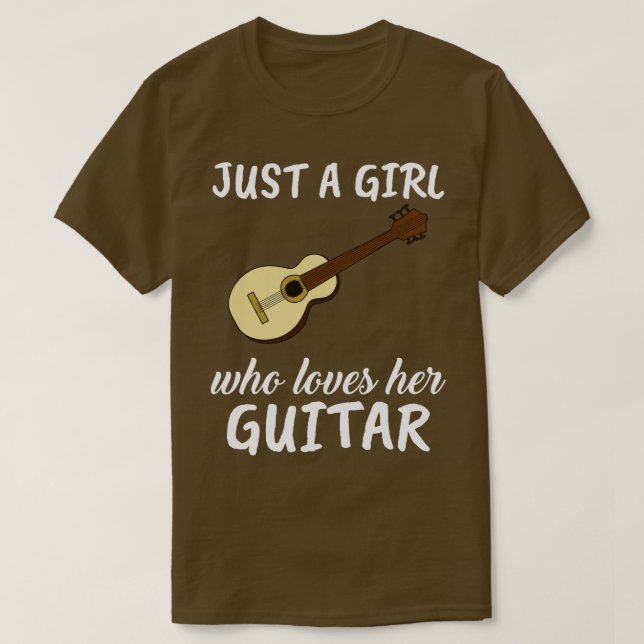 Just A Girl Who Loves Her Accoustic Guitar T-Shirt (Design Front)