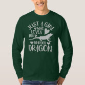 Just A Girl Who Loves Dragons Funny T-Shirt For Women With Cool