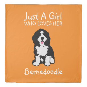 Just a girl who loves her Bernedoodle Duvet Cover
