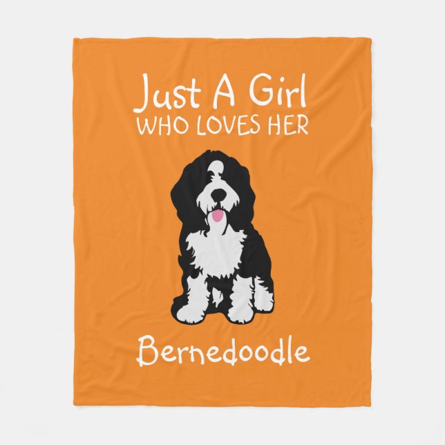 Just a girl who loves her Bernedoodle Fleece Blanket (Front)