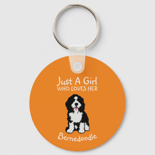 Just a girl who loves her Bernedoodle Keychain