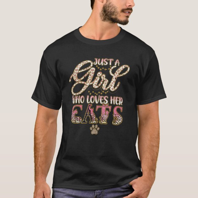 Just A Girl Who Loves Her Cat  Cat T-Shirt (Front)