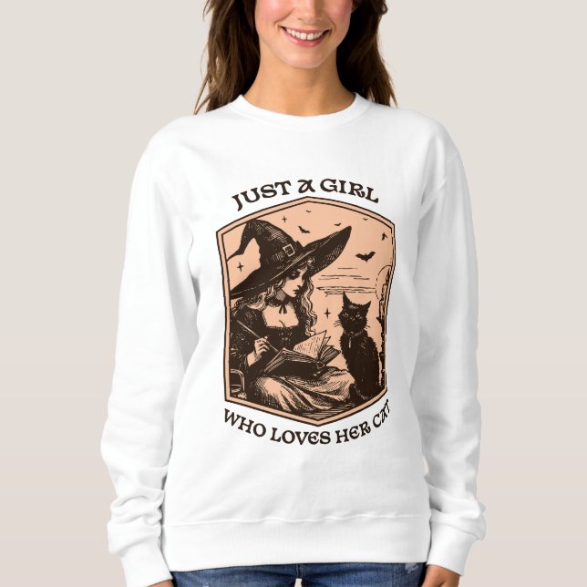 Just a girl who loves her cat sweatshirt (Front)