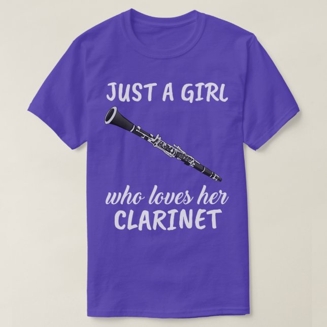 Just A Girl Who Loves Her Clarinet T-Shirt (Design Front)