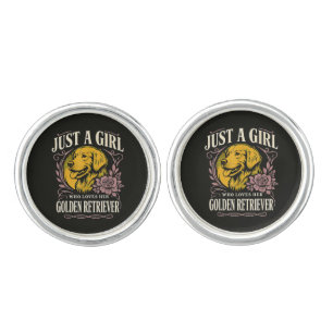 Just a Girl Who Loves Her Golden Retriever Cufflinks