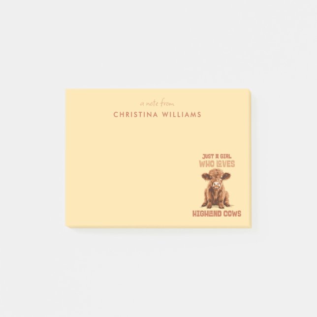 Just a girl who loves Highland Cows Post-it Notes (Front)