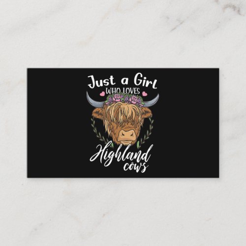 Just A Girl Who Loves Highland Cows Scottish Weste Business Card