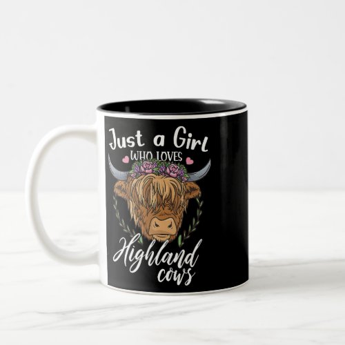 Just A Girl Who Loves Highland Cows Scottish Weste Two_Tone Coffee Mug