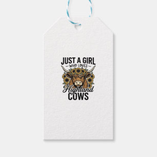 Just A Girl Who Loves Highland Cows Vintage Design Gift Tags