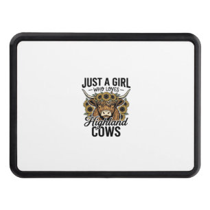 Just A Girl Who Loves Highland Cows Vintage Design Hitch Cover