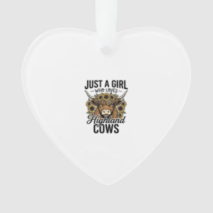 Just A Girl Who Loves Highland Cows Vintage Design Ornament