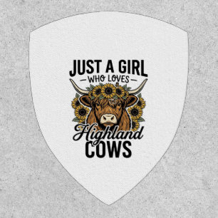 Just A Girl Who Loves Highland Cows Vintage Design Patch