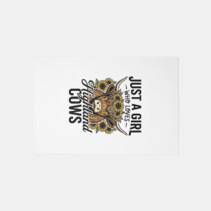Just A Girl Who Loves Highland Cows Vintage Design Rug