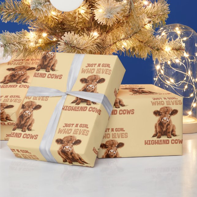 Just a girl who loves Highland Cows Wrapping Paper (Holidays)