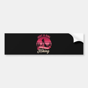 Just A Girl Who Loves Hiking Outdoor Adventure Bumper Sticker
